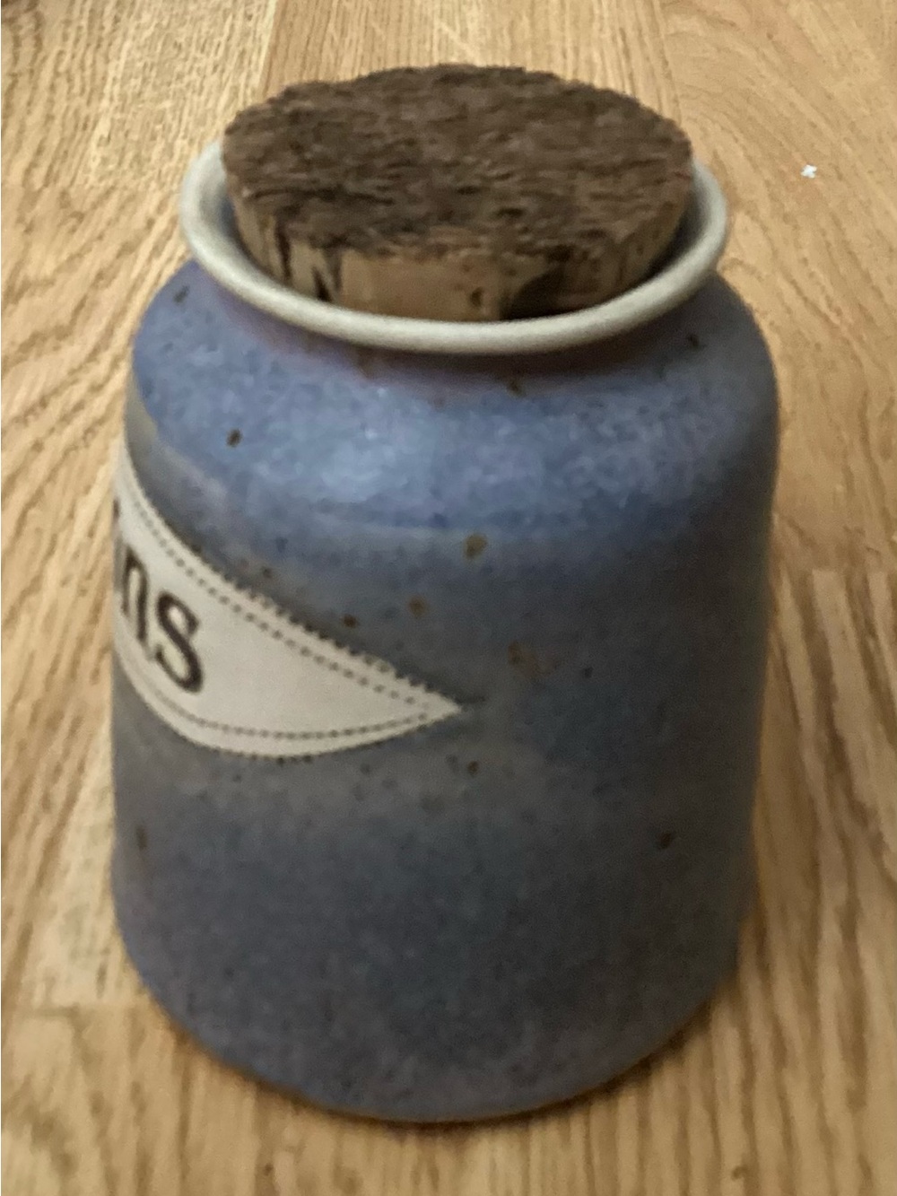Vintage Handmade Ceramic Word Jar - Lilac/Blue/Cream - “Concessions” - Unused - Picture 5 of 8